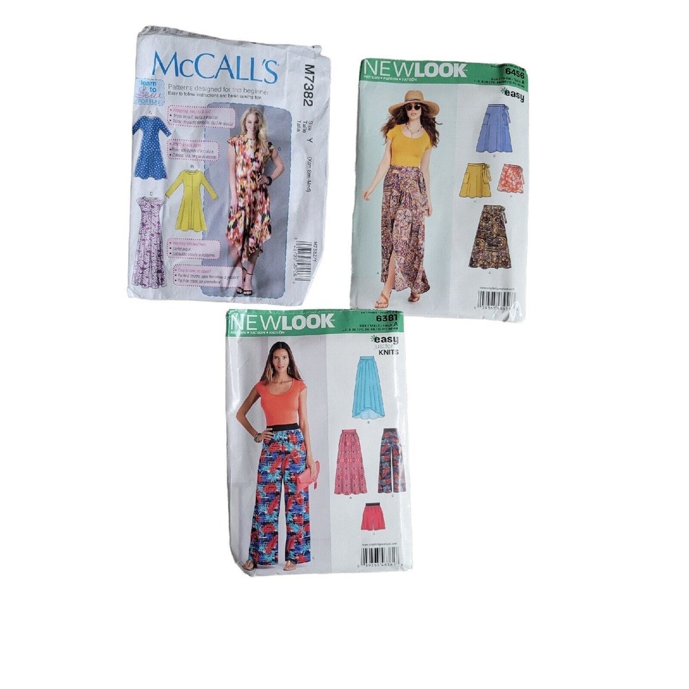 Lot of 3 Womens McCall's New Look Modern Easy Beginner Dress Pants Patterns